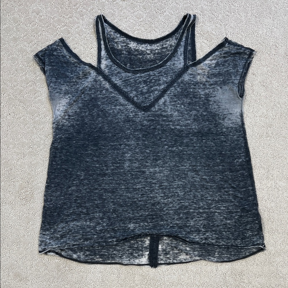 Steve Madden Charcoal Sheer Blouse
